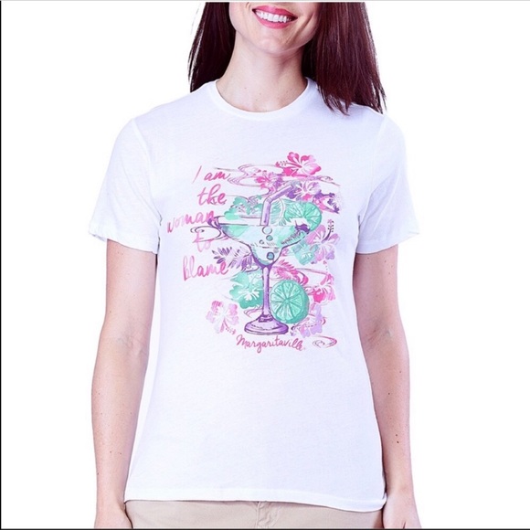 Margaritaville Tops - Woman to Blame White Graphic Tee NWT